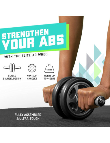Rueda de Abdominales Elite Sportz Doble - Entrenamiento Compacto