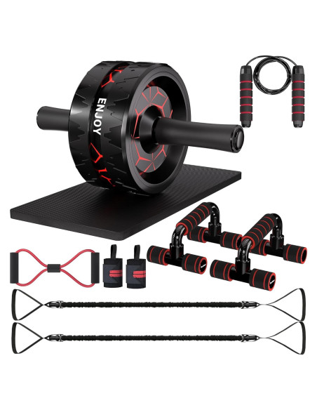 Kit de Rueda de Abdominales READAEER con Accesorios Completo