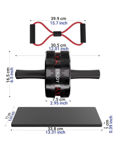 Kit de Rueda de Abdominales READAEER con Accesorios Completo