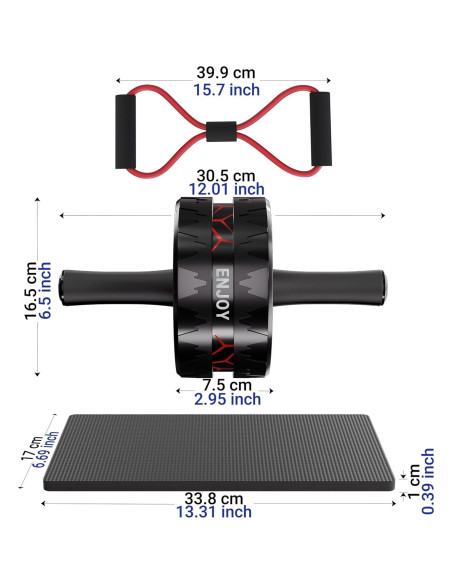 Kit de Rueda de Abdominales READAEER con Accesorios Completo