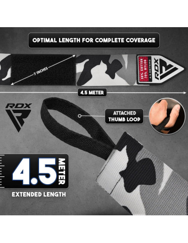 Envolturas de Mano RDX 4.5M Camo - Boxeo y MMA