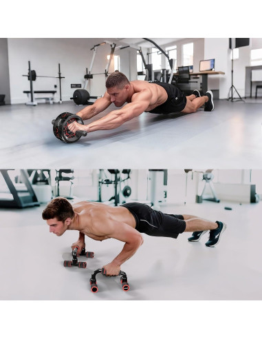 Kit de Rueda de Abdominales READAEER con Accesorios Completo