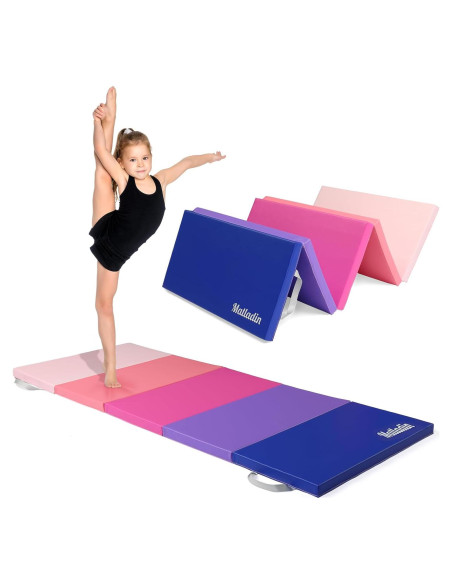Colchoneta de Ejercicio Plegable Matladin 193x76cm Rosa/Azul