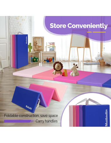 Colchoneta de Ejercicio Plegable Matladin 193x76cm Rosa/Azul
