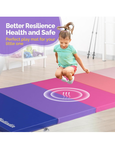 Colchoneta de Ejercicio Plegable Matladin 193x76cm Rosa/Azul