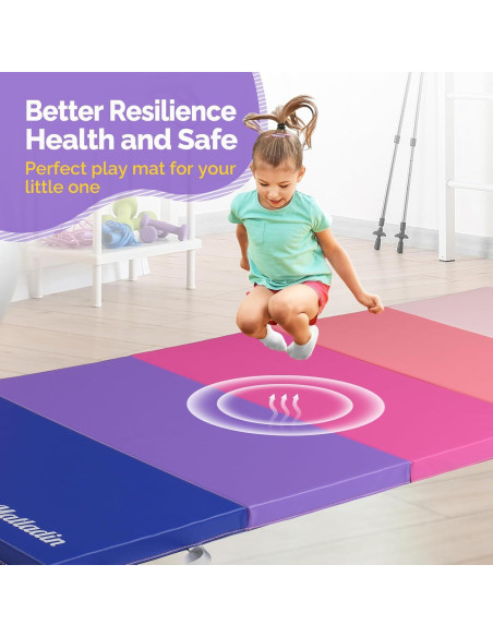 Colchoneta de Ejercicio Plegable Matladin 193x76cm Rosa/Azul