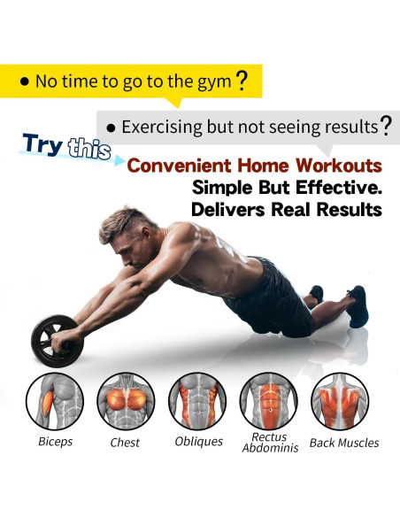 Rodillo Abdominal Doble Rueda FEELCAT con Almohadilla 30cm