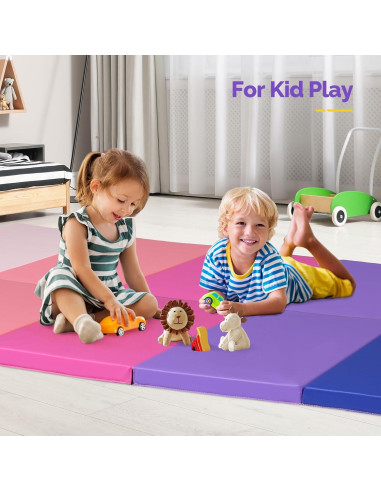 Colchoneta de Ejercicio Plegable Matladin 193x76cm Rosa/Azul