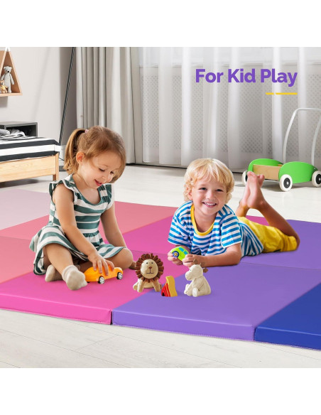 Colchoneta de Ejercicio Plegable Matladin 193x76cm Rosa/Azul