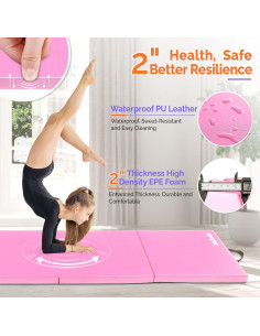 Colchoneta de Gimnasia Plegable Matladin 240x60x5 cm Rosa 2