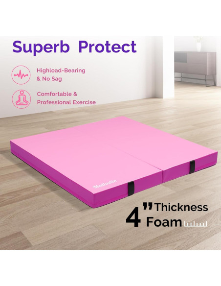 Mat de Gimnasia Plegable Matladin 1.22m x 1.22m Rosa