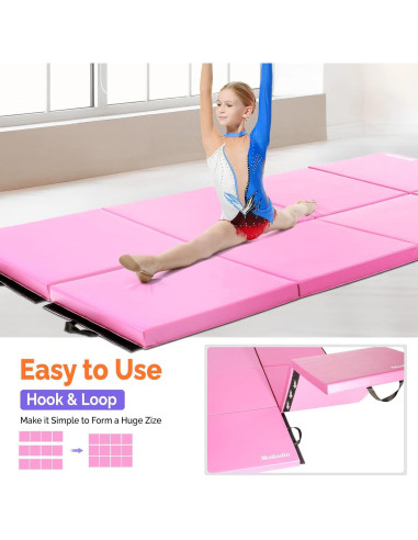 Colchoneta de Gimnasia Plegable Matladin 240x60x5 cm Rosa