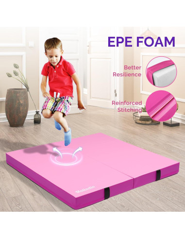 Mat de Gimnasia Plegable Matladin 1.22m x 1.22m Rosa
