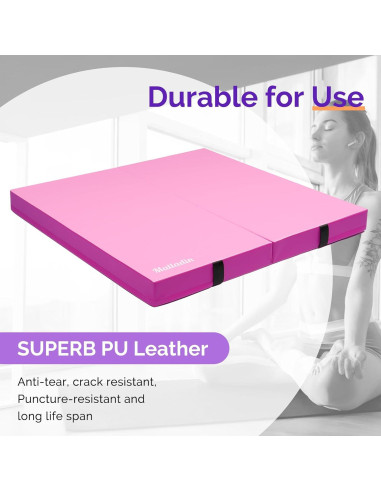 Mat de Gimnasia Plegable Matladin 1.22m x 1.22m Rosa