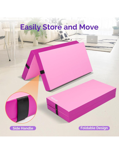 Mat de Gimnasia Plegable Matladin 1.22m x 1.22m Rosa