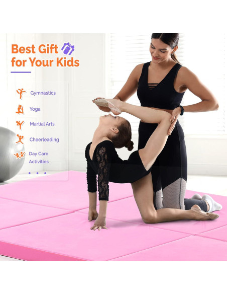 Colchoneta de Gimnasia Plegable Matladin 240x60x5 cm Rosa