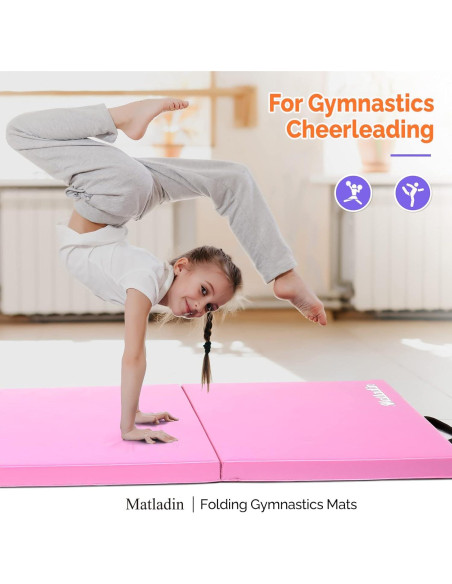 Colchoneta de Gimnasia Plegable Matladin 240x60x5 cm Rosa
