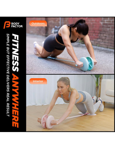 Rueda Ab Roller Body Factor con Almohadillas y Banda Elástica
