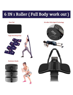 Rodillo Abdominal Royal Blaze con Bandas de Resistencia y Correa 2