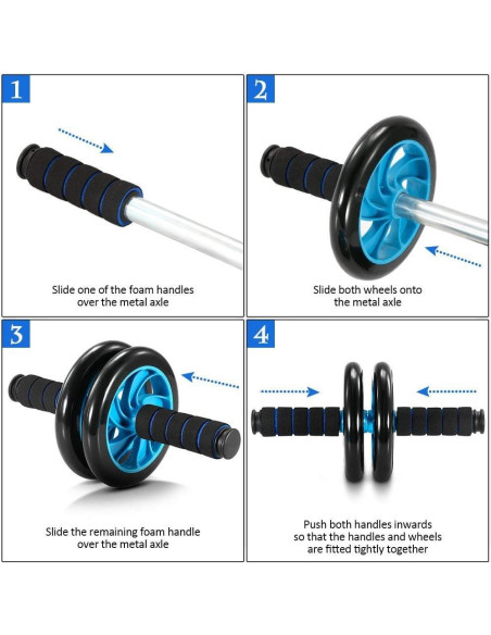Kit de Ejercicio en Casa TOMSHOO 5 en 1: Rueda Abdominal, Flexiones, Cuerda