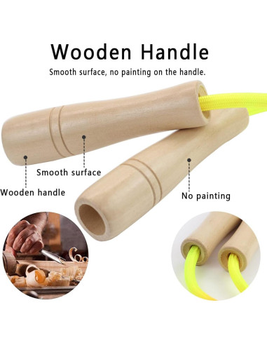 Cuerda de saltar ajustable AUMCDIK 5 m con mangos de madera
