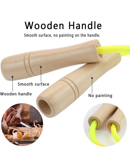 Cuerda de saltar ajustable AUMCDIK 5 m con mangos de madera