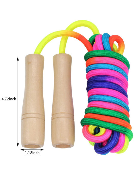 Cuerda de saltar ajustable AUMCDIK 5 m con mangos de madera