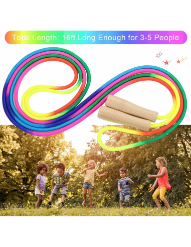 Cuerda de saltar ajustable AUMCDIK 5 m con mangos de madera