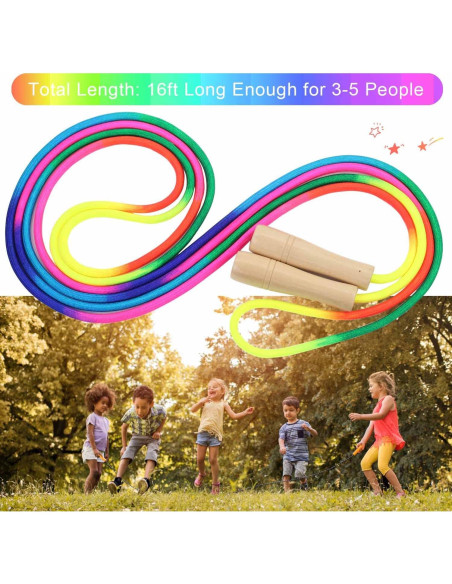 Cuerda de saltar ajustable AUMCDIK 5 m con mangos de madera