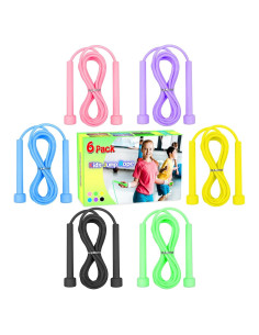 Cuerda de Saltar Ajustable HAFUZIYN - Paquete de 6 Colores