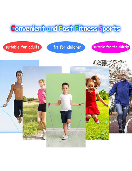 Cuerda de Saltar Ajustable HAFUZIYN - Paquete de 6 Colores