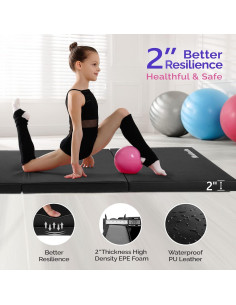 Tapete de Ejercicio Plegable Matladin 183x61x5 cm Negro 2
