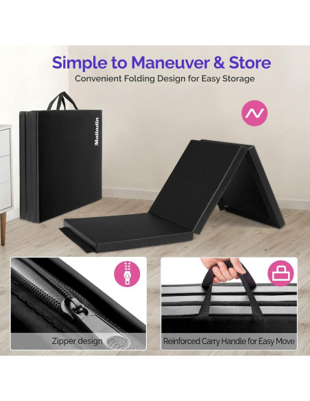 Tapete de Ejercicio Plegable Matladin 183x61x5 cm Negro