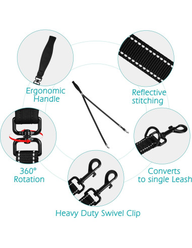 Correa para Perros PetBonus 2 Puntos, Mango Acolchado 1.22m