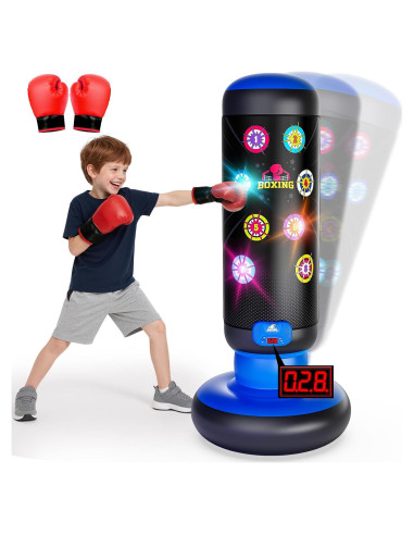 Saco de Boxeo Inflable HopeRock para Niños con Luces y Música