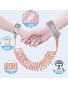 Arnés Antipérdida para Niños WSZCML Rosa 2m Ajustable 2
