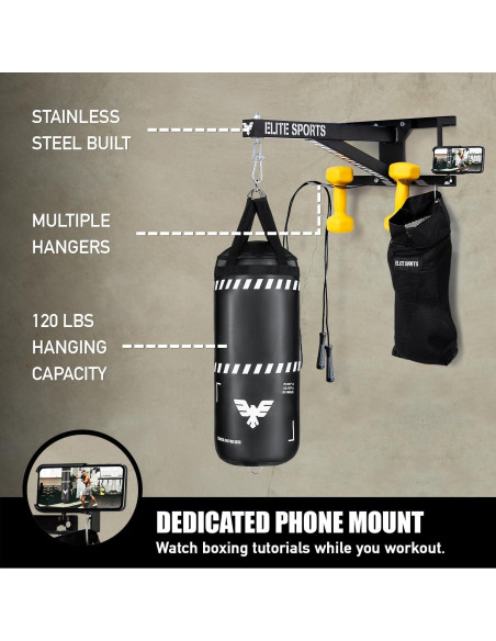 Soporte de Bolsa de Boxeo Elite Sports ET-PUNB-BRKT 68.18 kg