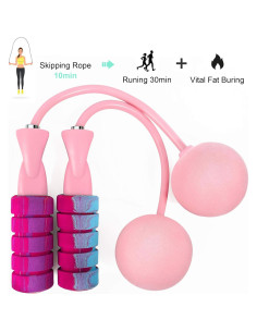 Cuerda de Salto Sin Cuerda APLUGTEK con Peso 270g Rosa 2