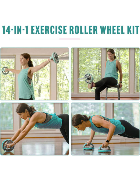 Rueda de Rodillo Abdominal Elevens 14-en-1 para Ejercicio en Casa