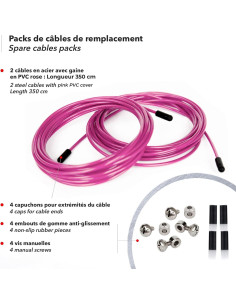 Pack 2 Cuerdas de Acero BRANK 3.66m para Saltar - Rosa 2