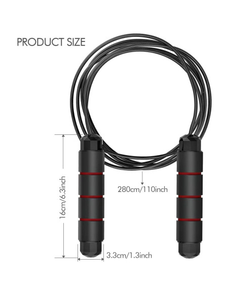 Cuerda de Saltar Ajustable YHFAEYA 2.8m con Rodamientos