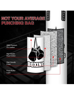 Saco de Boxeo Zovcsxn 4 pies + Guantes 12 oz + Accesorios 2