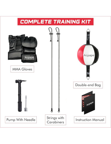 Saco de Boxeo Doble Extremo Acpape con Guantes y Bomba