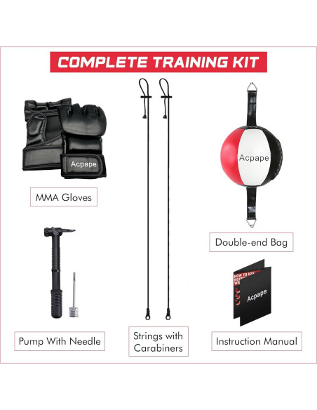Saco de Boxeo Doble Extremo Acpape con Guantes y Bomba