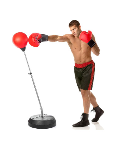 Saco de Boxeo AUZOSL con Soporte Ajustable y Guantes