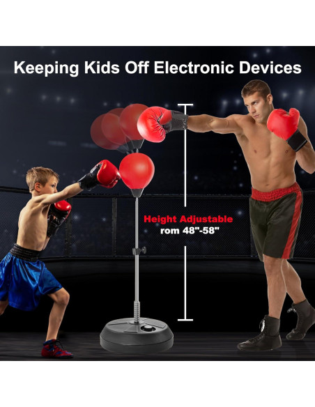 Saco de Boxeo AUZOSL con Soporte Ajustable y Guantes