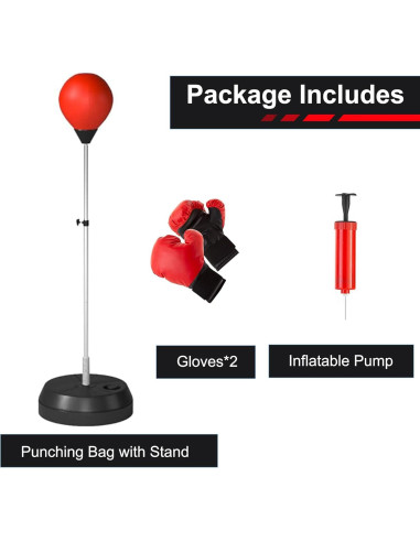 Saco de Boxeo AUZOSL con Soporte Ajustable y Guantes