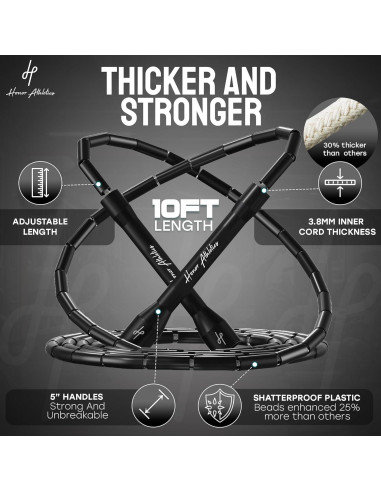 Cuerda de Salto Honor Athletics 2.0 Ajustable 3.05m Negra