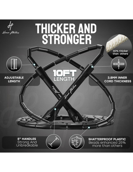 Cuerda de Salto Honor Athletics 2.0 Ajustable 3.05m Negra