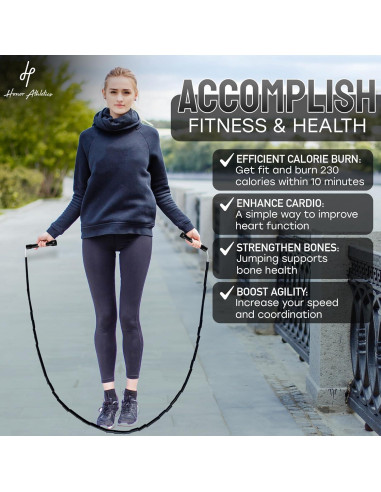 Cuerda de Salto Honor Athletics 2.0 Ajustable 3.05m Negra